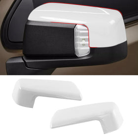 Moonlinks front view white mirror covers showing crisp OEM look and improved aesthetics