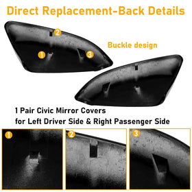 Moonlinks installed on passenger side with size comparison showing precise OEM alignment