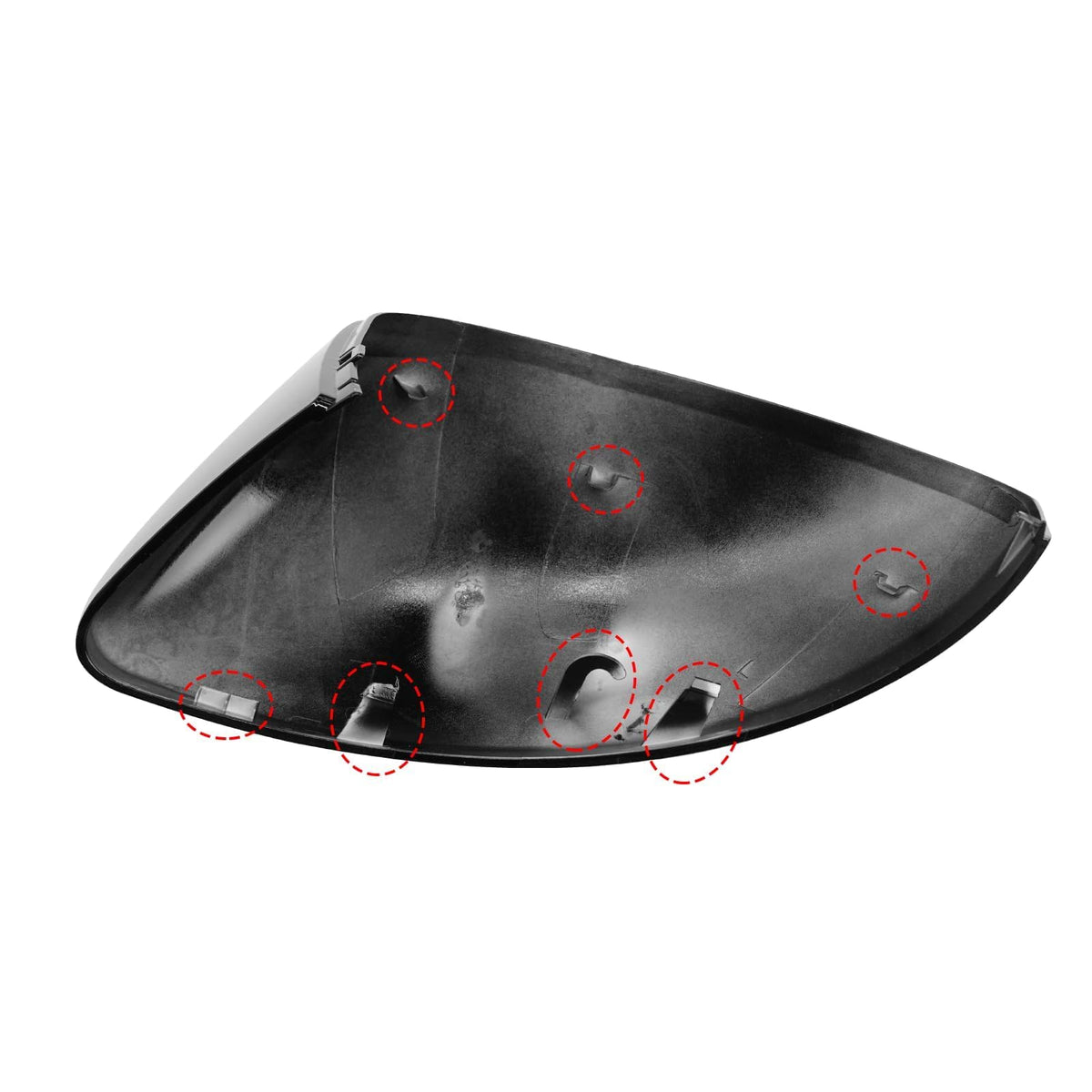 Moonlinks mirror cover edge fitment detail showing secure alignment and scratch protection