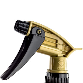 Mop Mob front view of four gold and black spray heads showing durability benefit