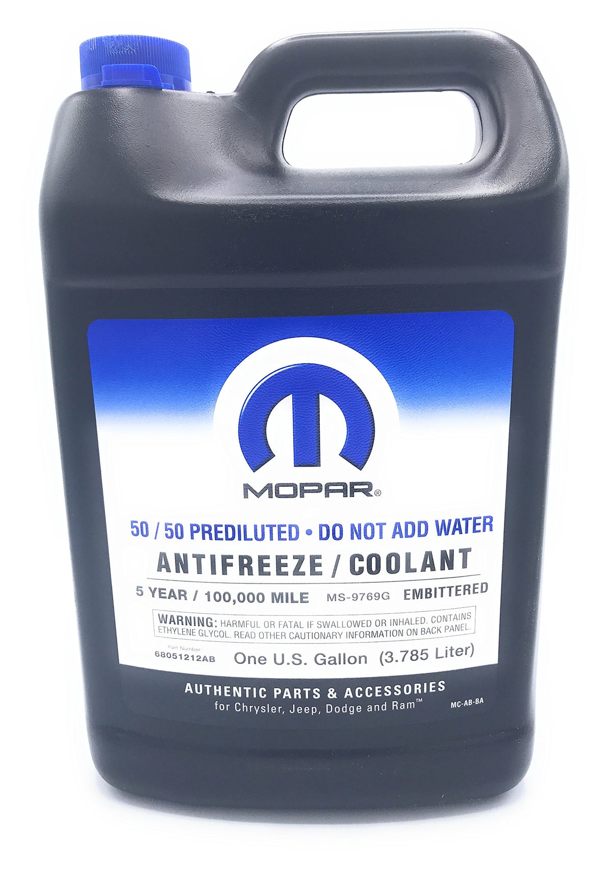 Mopar 68051212AB front label showing product and OEM cooling protection