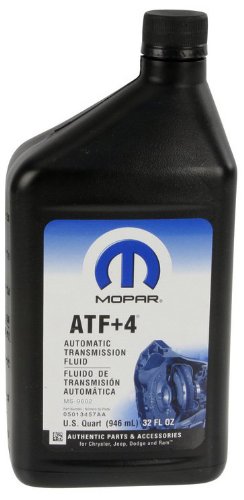 Mopar 1-quart ATF bottle front label showing brand and easy identification benefit