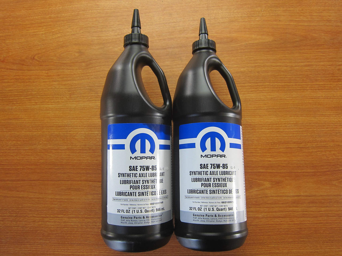 Mopar front packaging showing 2-quart bottle and label for easy identification and correct fluid choice