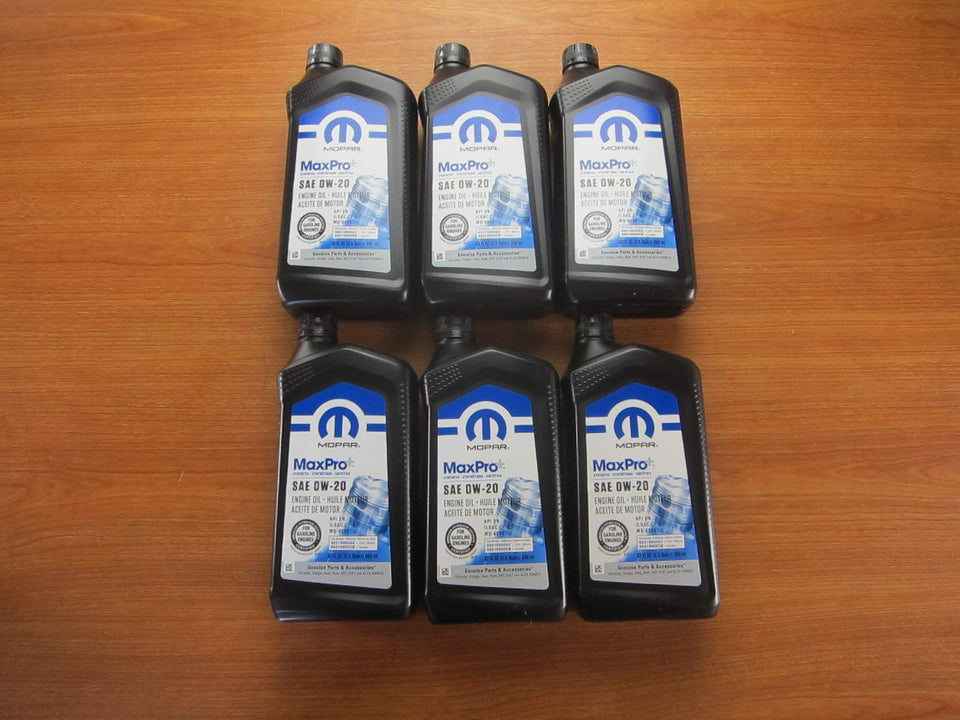 Mopar MaxPro front packaging showing six-quart OEM convenience and correct product