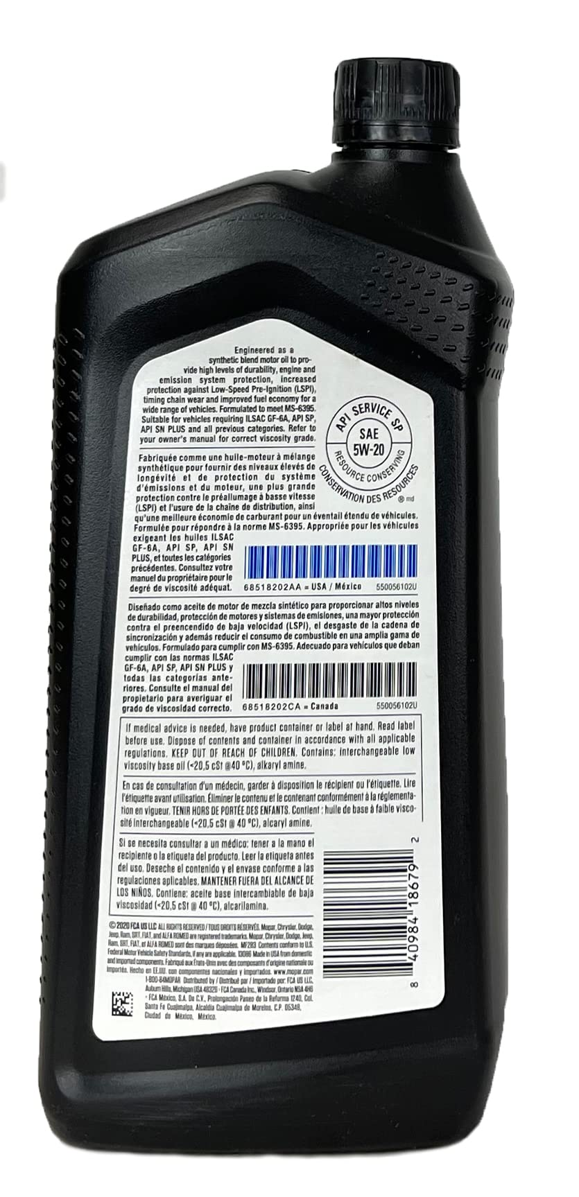 Mopar MaxPro 5W‑20 on vehicle during oil change, demonstrating clean DIY maintenance