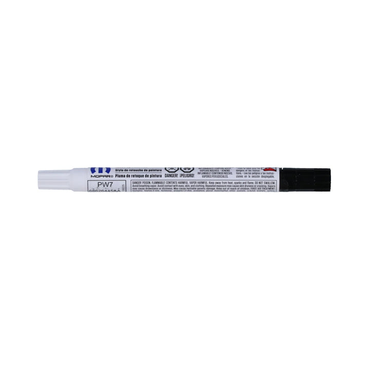 Mopar PW7 touch-up pen front packaging showing brand and color, ensuring correct OEM match