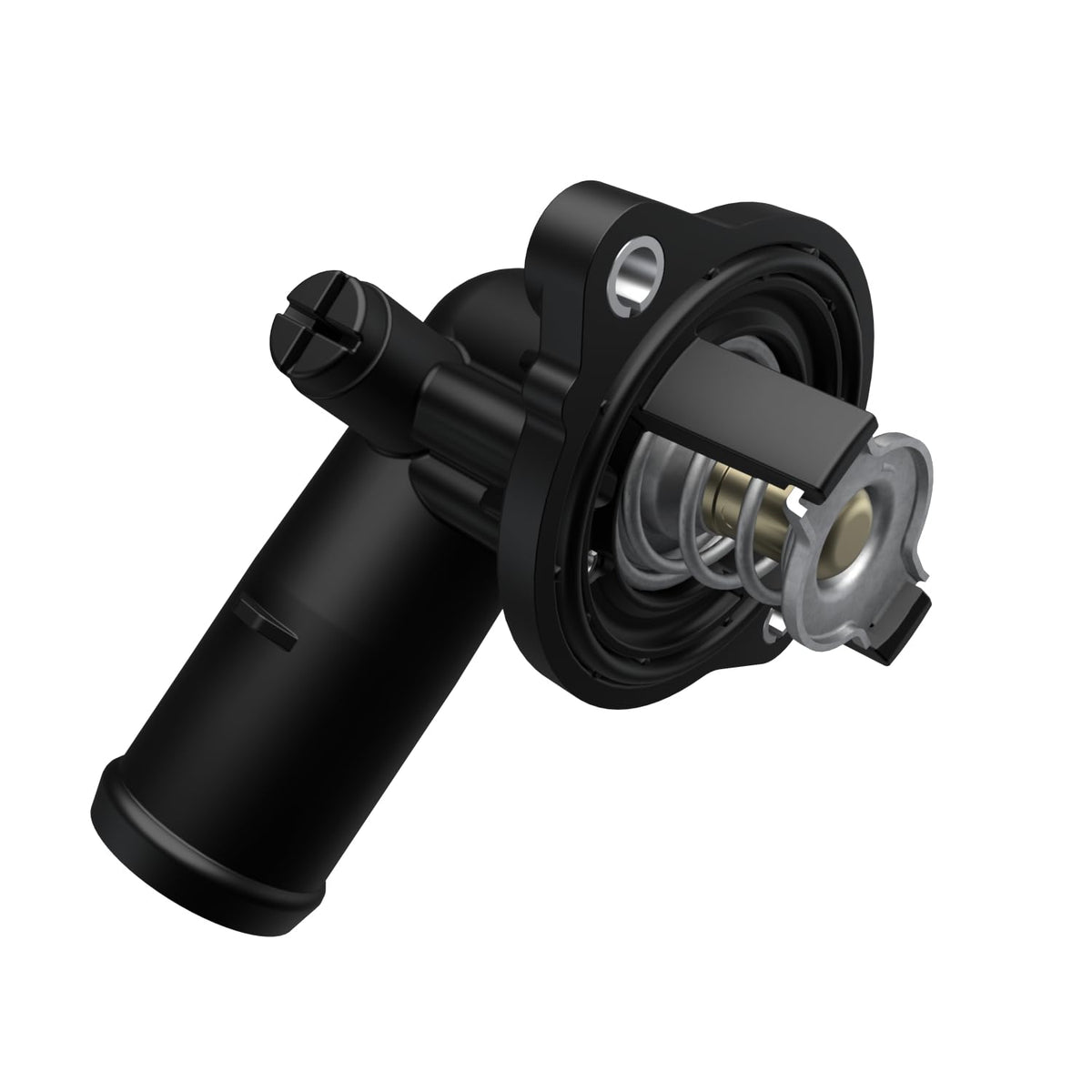 Mopar thermostat housing front view showing precise fit and reliable sealing