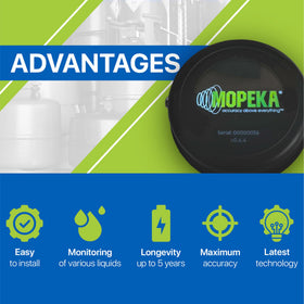 Mopeka magnet-mounted on RV dash for quick, tool-free placement and visibility
