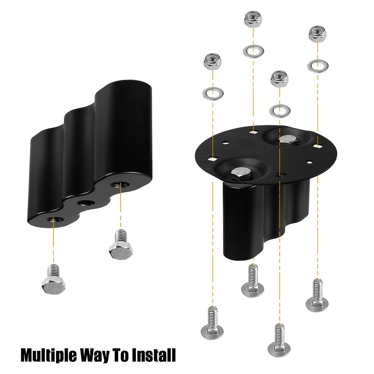MOQIauto RX-PM installed with base plate for easy through-bolt mounting