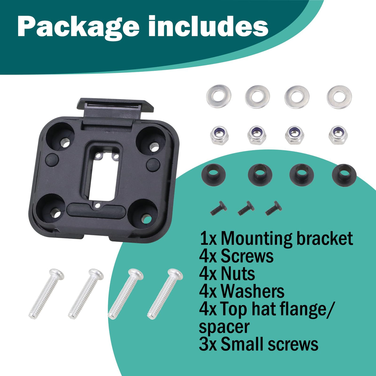 MoreFiiCo hardware kit arranged showing included screws and spacers