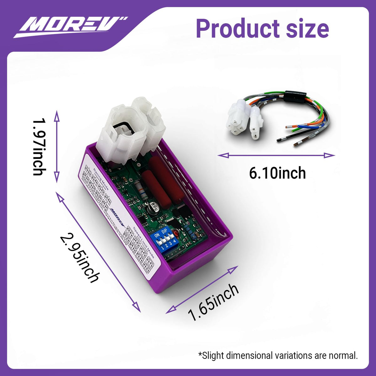 MOREV retail packaging with included wires for a complete replacement kit