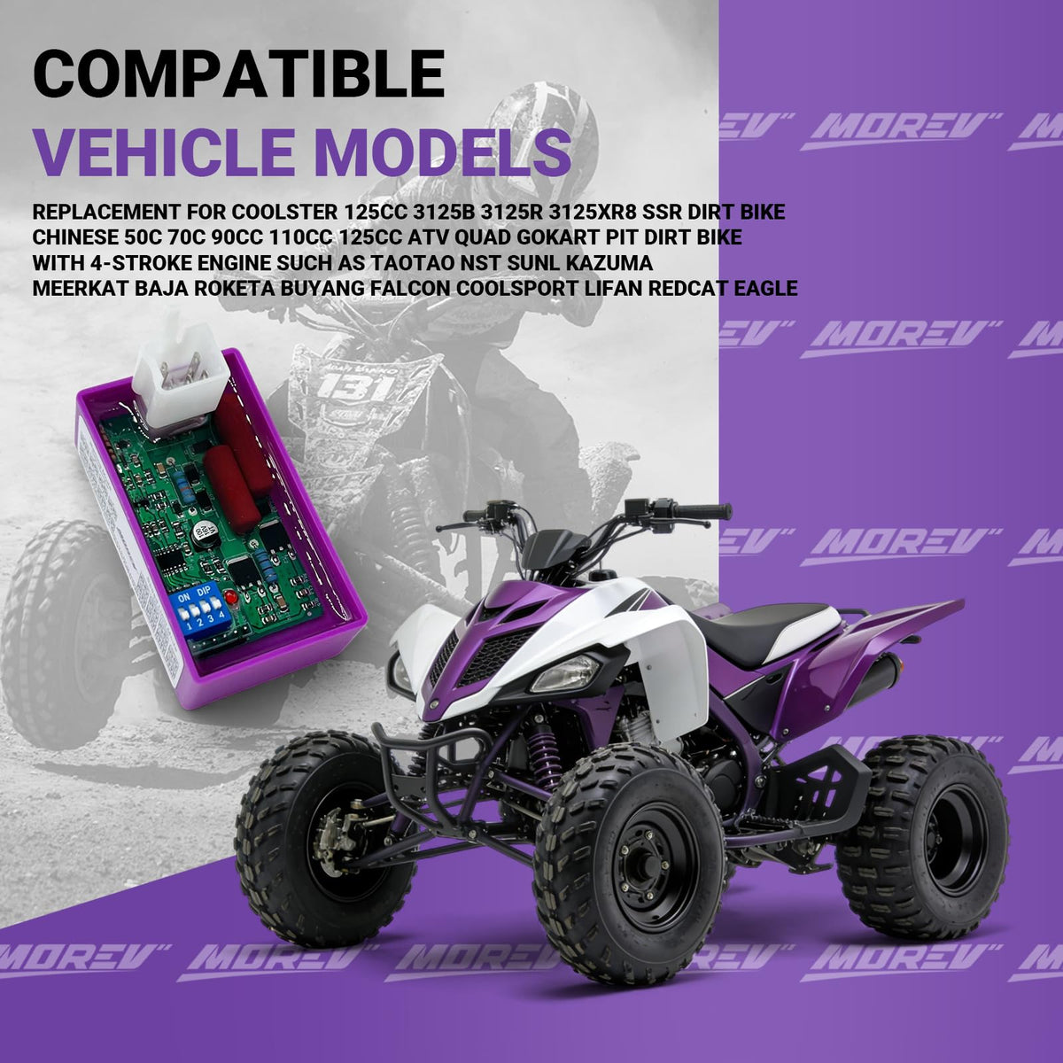 MOREV side profile highlighting mounting holes and bracket alignment for secure installation