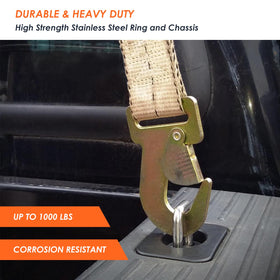 Morkot anchor snapped up in use securing cargo with strap