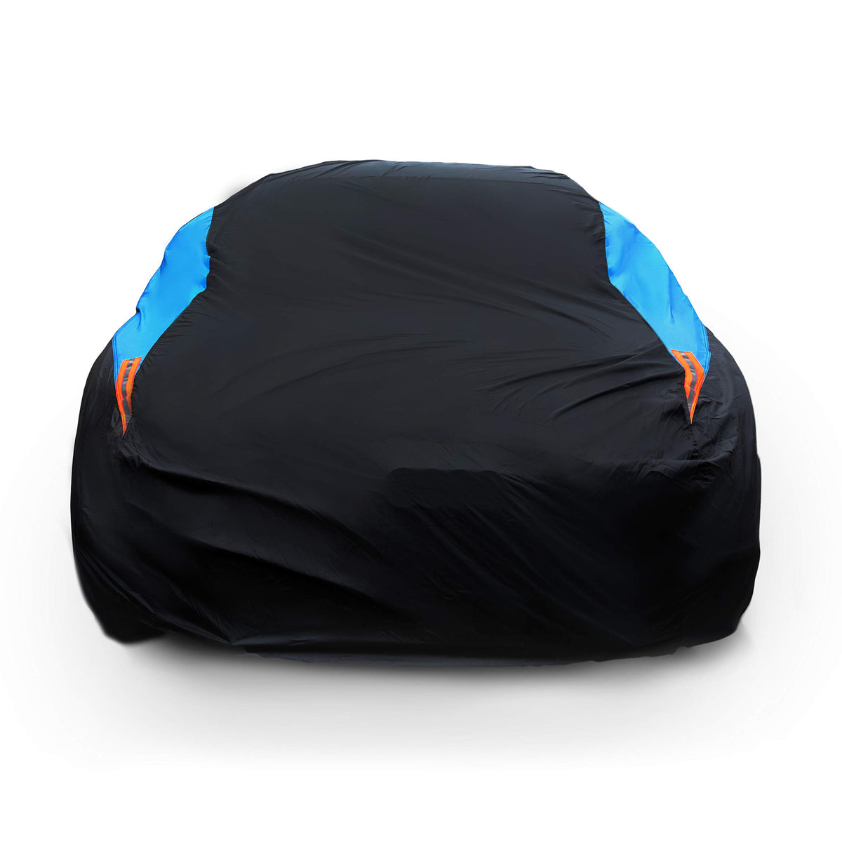 MORNYRAY front view full-length blue cover protecting sedan outdoors