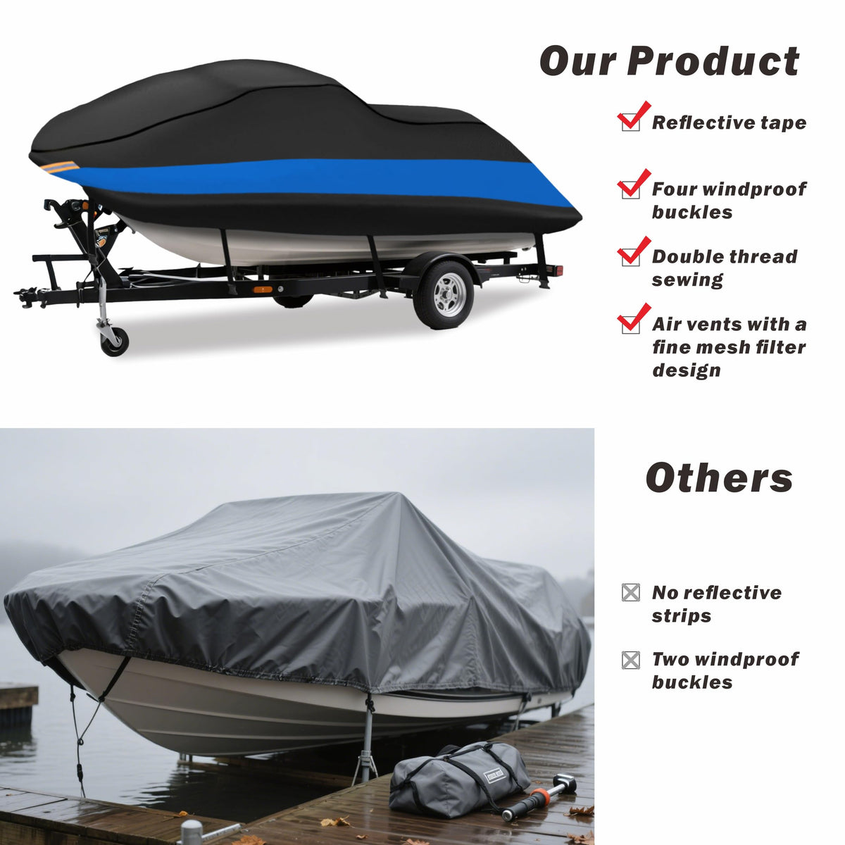MORNYRAY reflective stripe visible on trailer improving low-light visibility for safety