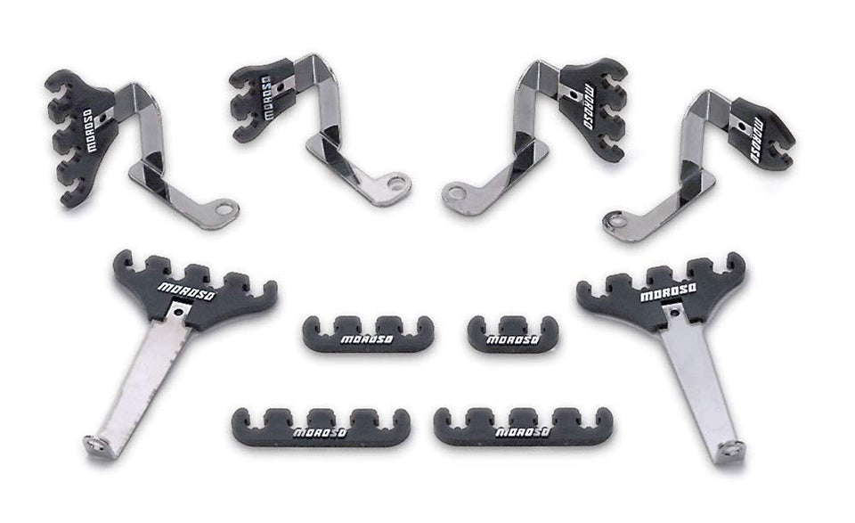 Moroso wire loom kit front view shows components for tidy engine bay routing