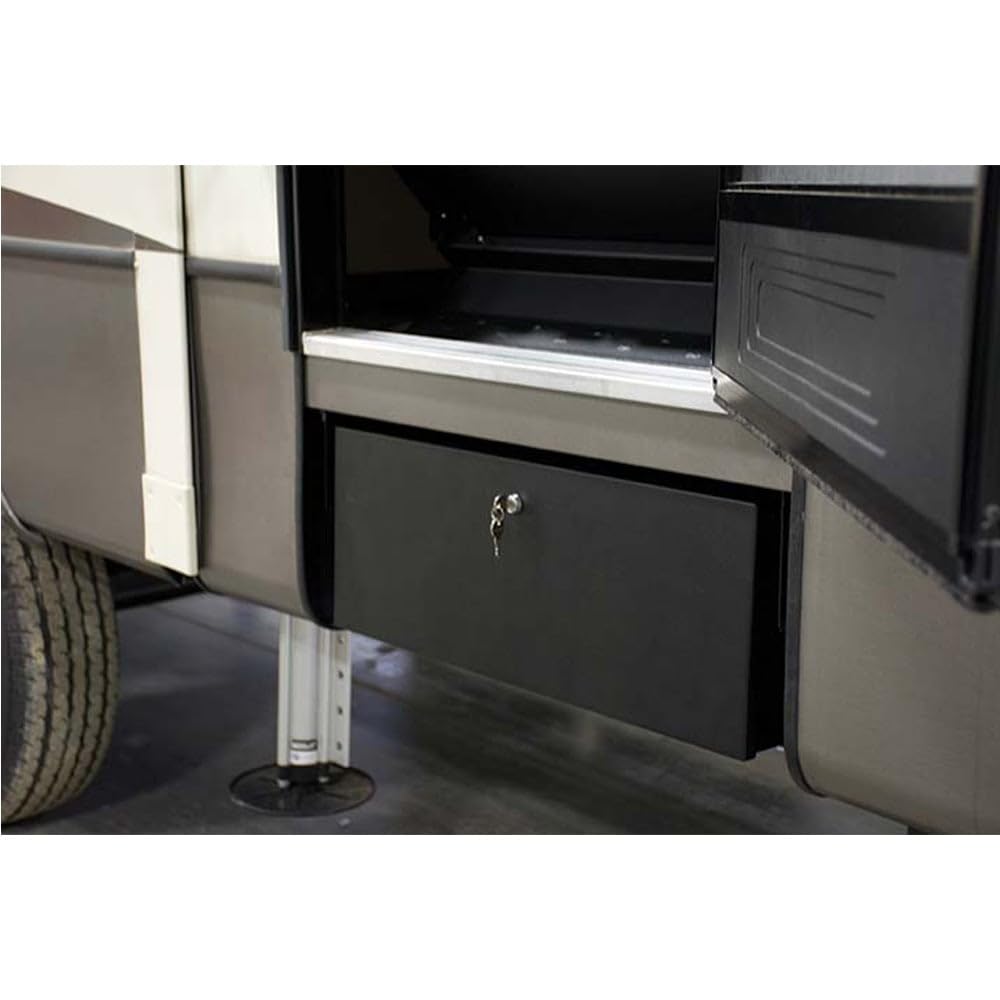 MORryde storage box next to ruler showing compact size and capacity