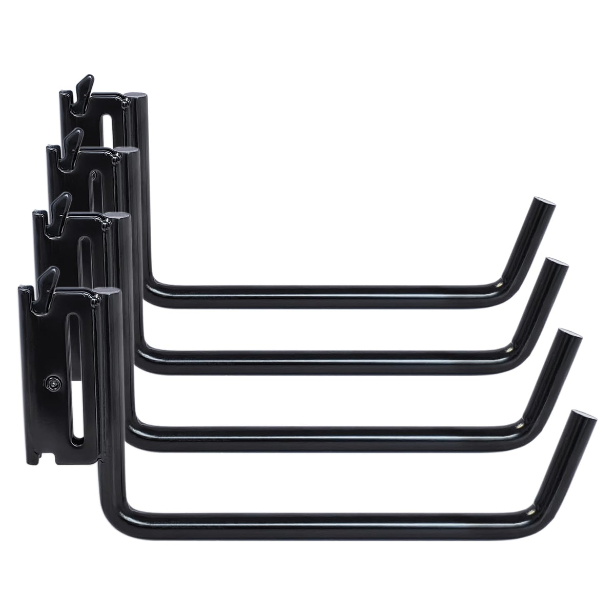 MorScan black powder coat texture on hook, resists rust and abrasion