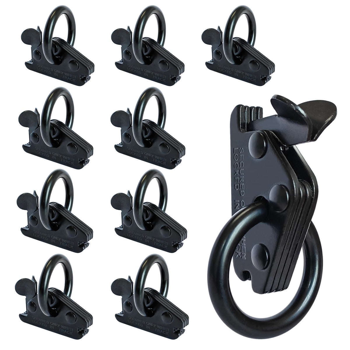 MorScan front pack of ten E-Track O-rings showing compact durable anchors