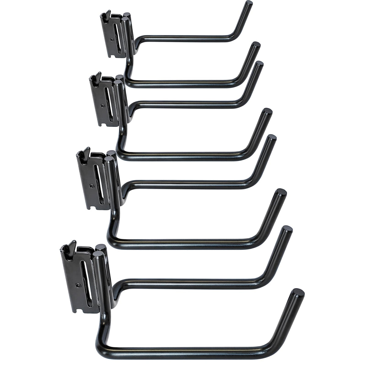 MorScan front view of four double J hooks showing compact durable design benefit