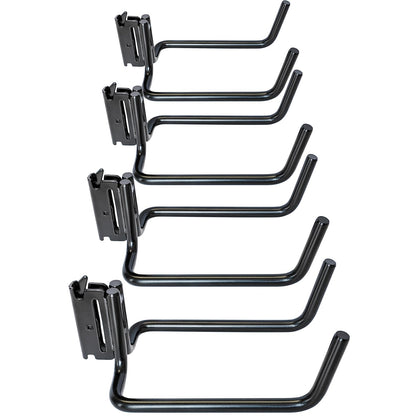 MorScan front view of four double J hooks showing compact durable design benefit