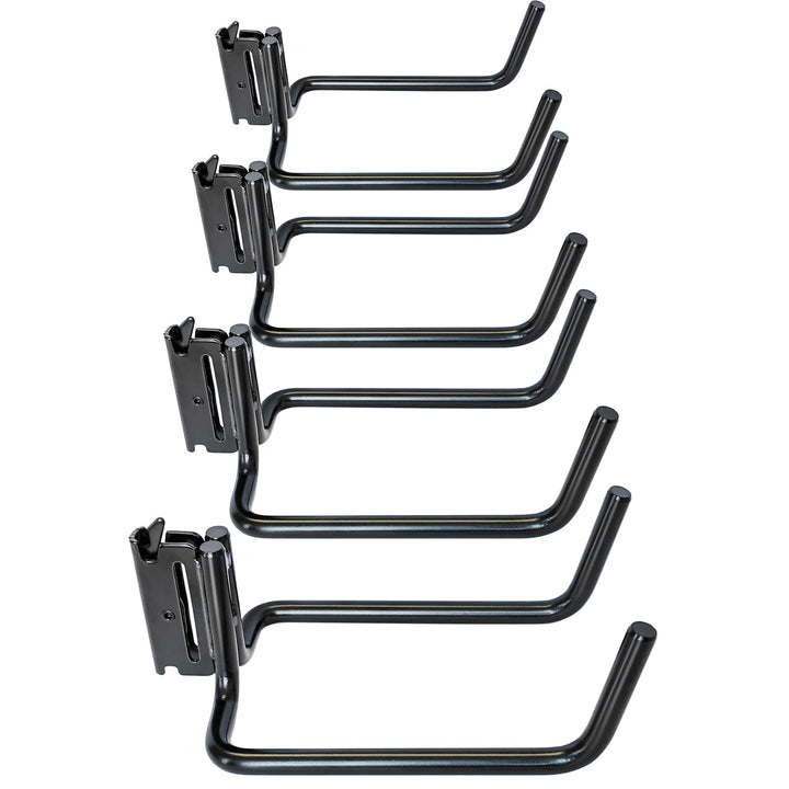 MorScan front view of four double J hooks showing compact durable design benefit