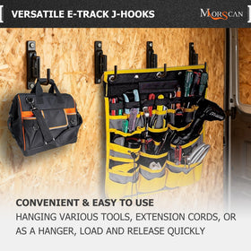 MorScan J-hook close-up demonstrating spring-loaded lever for quick secure attachment