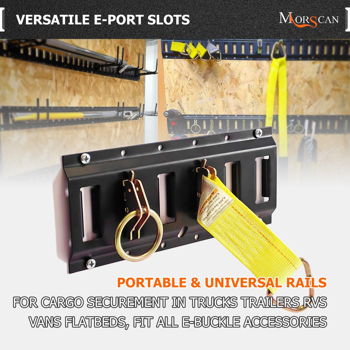 MorScan rail held in hand showing one-foot scale for tight-space installs