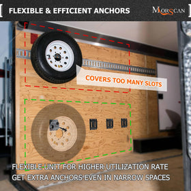 MorScan plate mounted on trailer wall demonstrating extra anchor point benefit