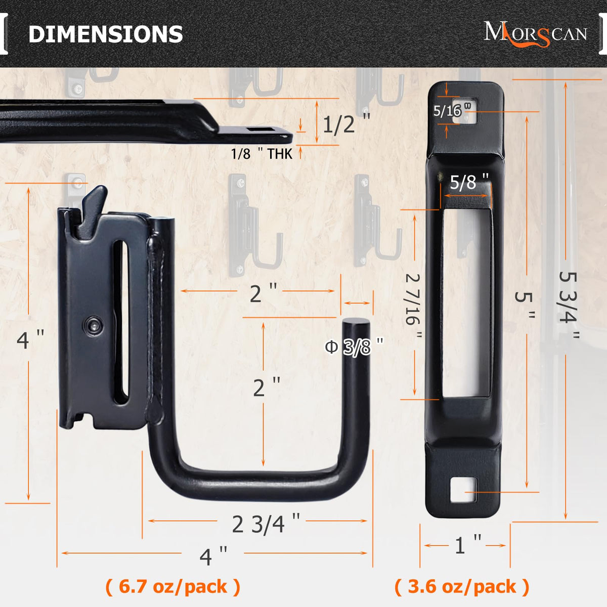 MorScan 1-slot plate close-up showing screw holes and durable powder-coat finish