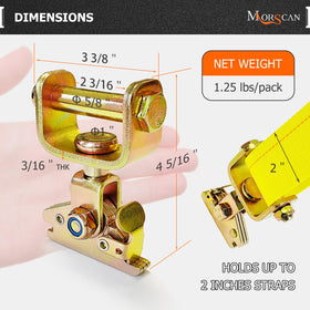 MorScan detailed swivel hook directing strap away from cargo for protection