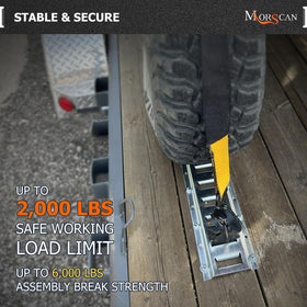 MorScan used with ratchet strap demonstrating stable cargo restraint