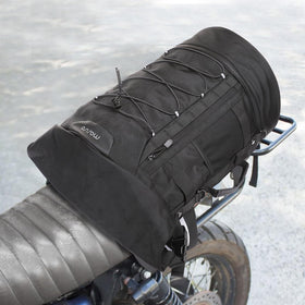 MOSISO bag next to helmet and boots showing accurate size and packing benefit