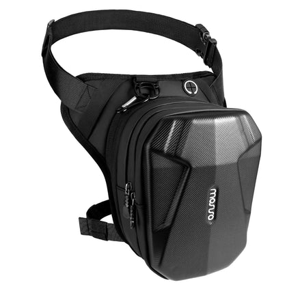 MOSISO front view showing hard-shell protection and sleek profile benefit: secure storage
