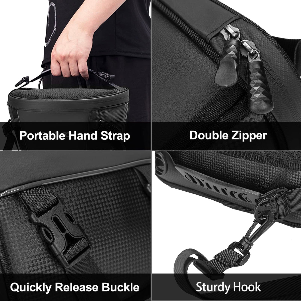 MOSISO close-up of waterproof PU leather material and durable finish