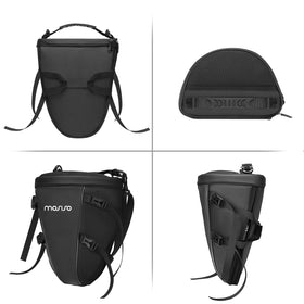 MOSISO mounted on motorcycle rear demonstrating secure fit and stability