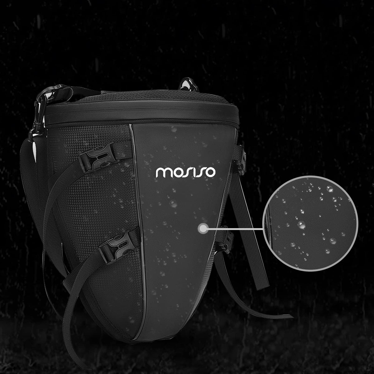 MOSISO open main compartment showing 10L capacity and organized storage