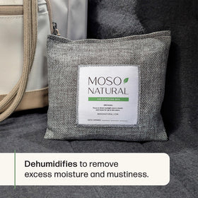 Moso Natural bag placed under seat absorbing moisture and musty smells