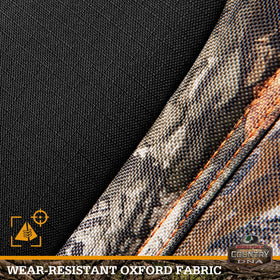 Mossy Oak airbag seam close-up illustrating compatible deployment safety
