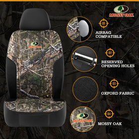 Mossy Oak headrest cover detail showing snug fit and coordinated style