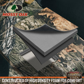 Mossy Oak cover installed on truck rear seat demonstrating full coverage