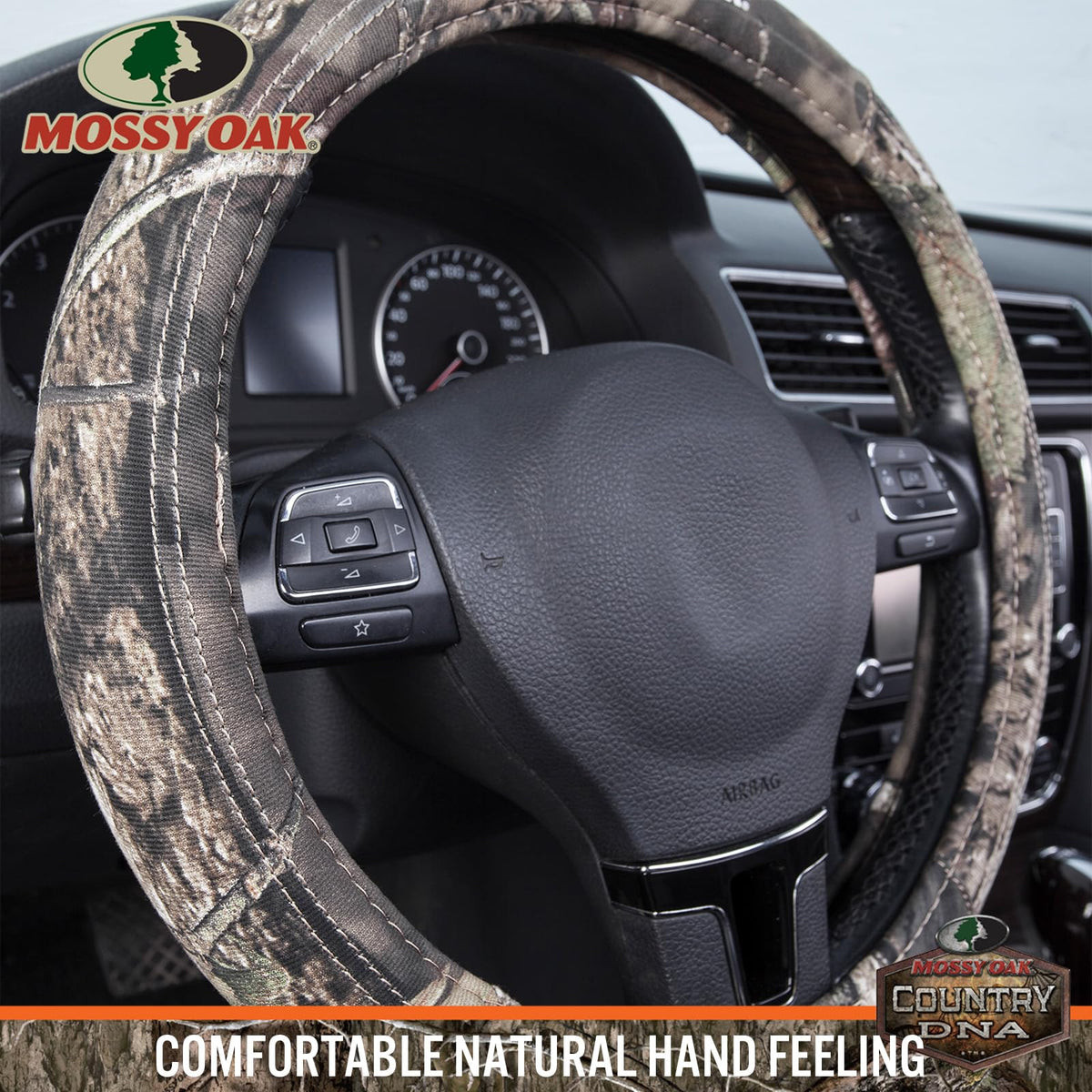 Mossy Oak product label and packaging showing licensed branding and authenticity