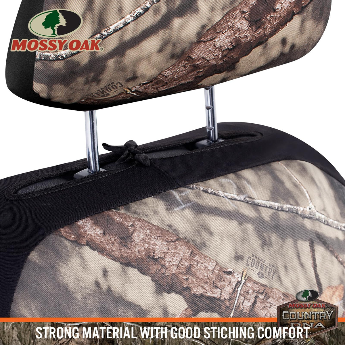 Mossy Oak elastic strap and fastening detail for easy secure installation