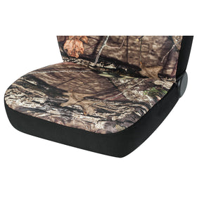 Mossy Oak close detail of 270-degree airbag seam showing safety compatibility benefit