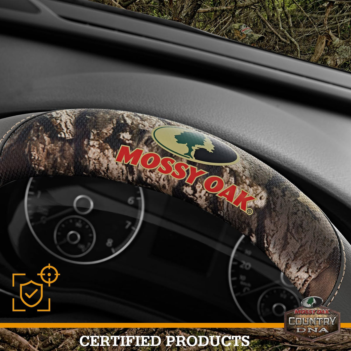 Mossy Oak detail of hand grip zones improving traction and minimizing slippage