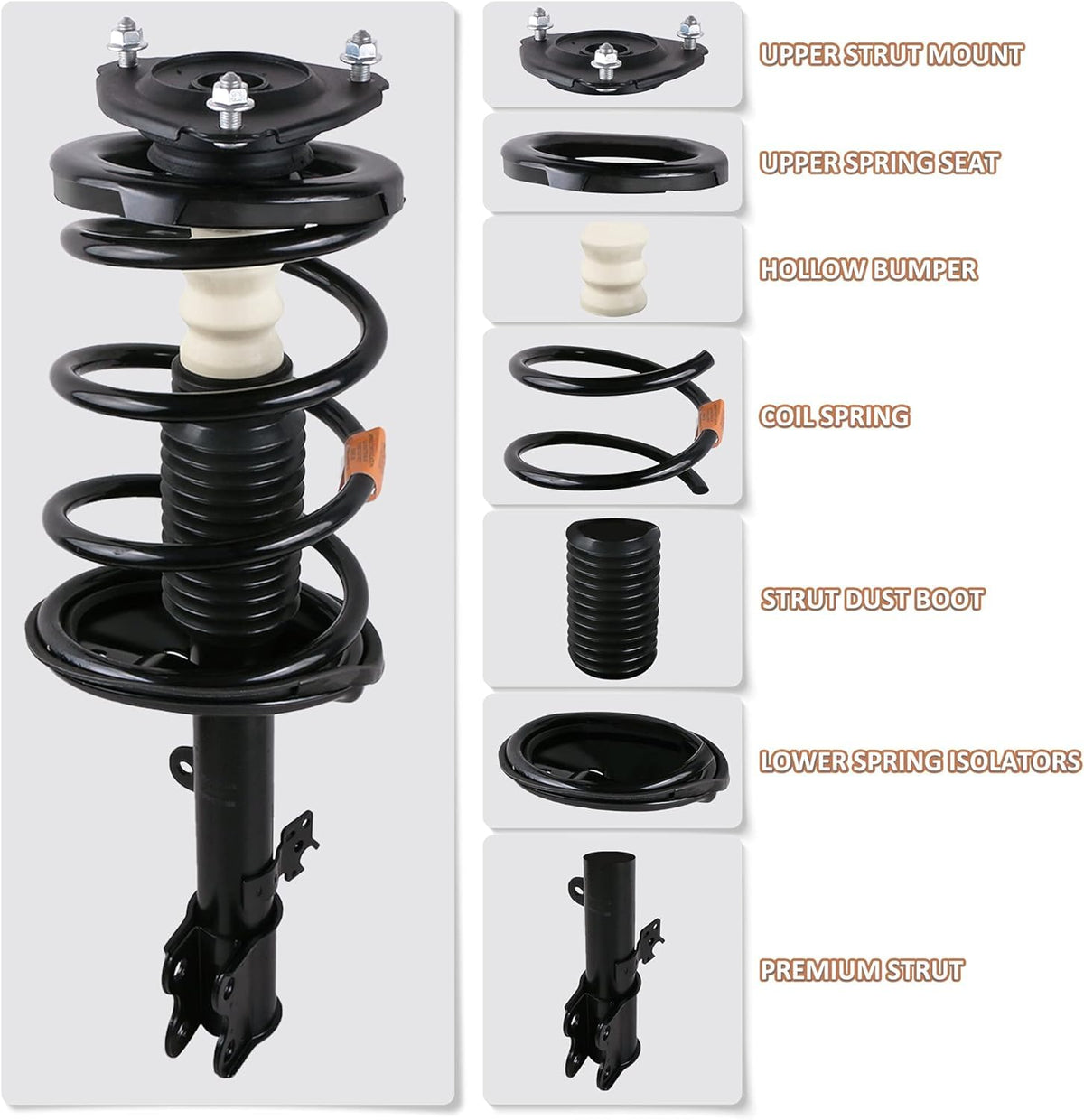 MOSTPLUS coil spring close-up revealing durable finish and benefit of corrosion resistance