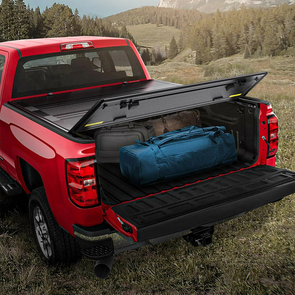 MOSTPLUS folded against cab in lifestyle scene for easy access