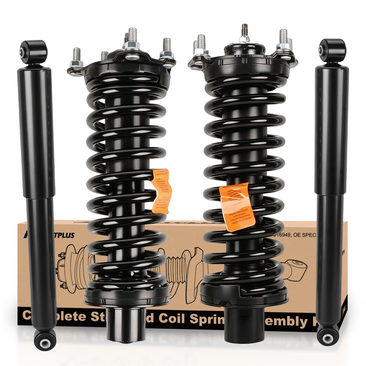 MOSTPLUS front strut assembly front view showing fit and improved ride control