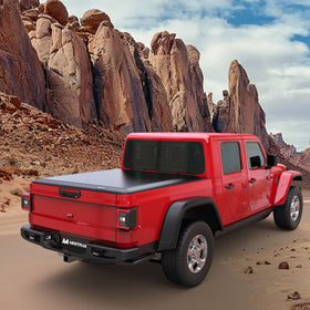 MOSTPLUS on Jeep Gladiator in lifestyle setting protecting cargo on trip