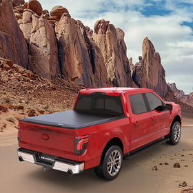 MOSTPLUS lifestyle shot on parked Ford F-150 showing sleek low-profile look